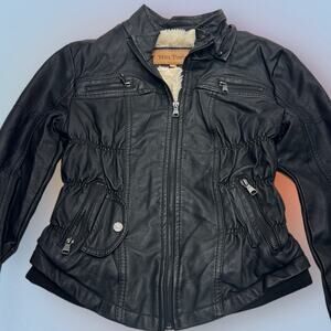 MISS POSH Girl’s Medium Black Faux Leather Jacket